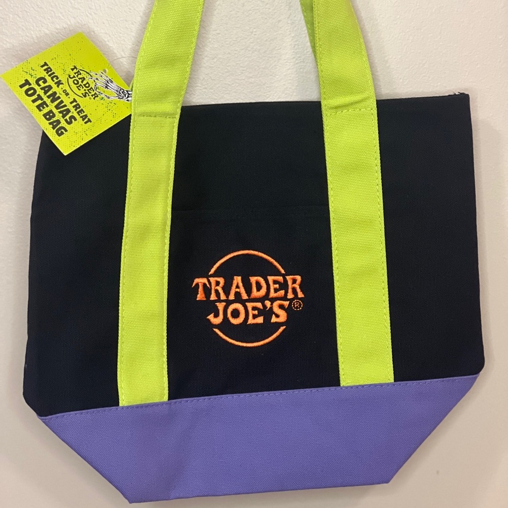 Trader Joe's Multi Color Canvas Halloween Mini Tote Bag
